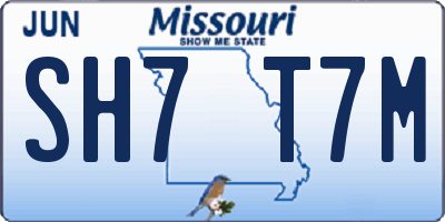 MO license plate SH7T7M