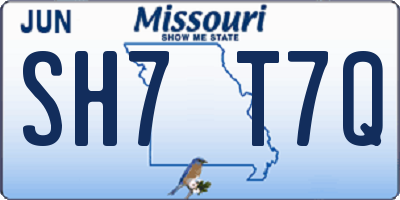 MO license plate SH7T7Q