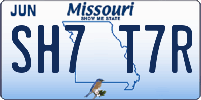MO license plate SH7T7R