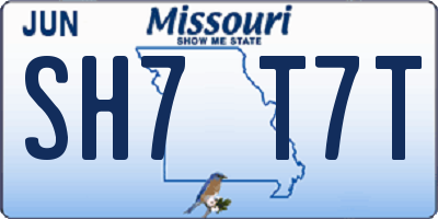 MO license plate SH7T7T