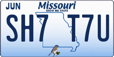 MO license plate SH7T7U