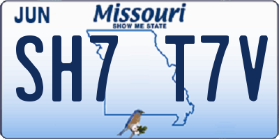 MO license plate SH7T7V