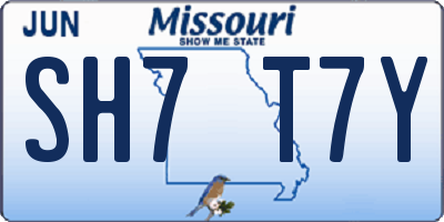 MO license plate SH7T7Y