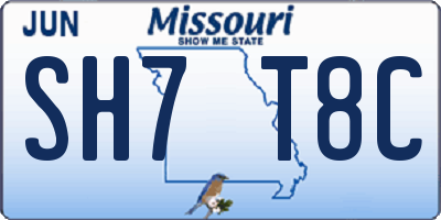 MO license plate SH7T8C