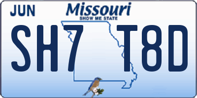 MO license plate SH7T8D