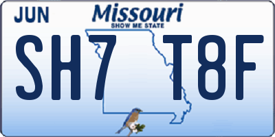 MO license plate SH7T8F