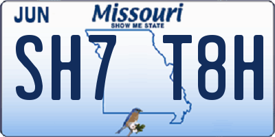 MO license plate SH7T8H
