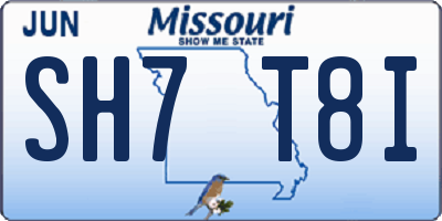 MO license plate SH7T8I