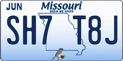 MO license plate SH7T8J