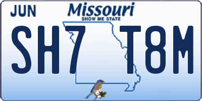 MO license plate SH7T8M