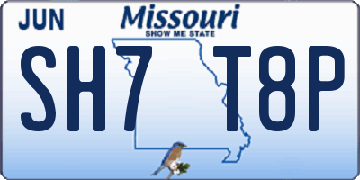 MO license plate SH7T8P