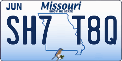 MO license plate SH7T8Q