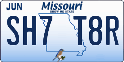 MO license plate SH7T8R