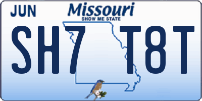 MO license plate SH7T8T