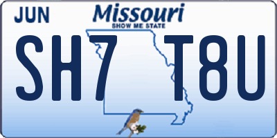 MO license plate SH7T8U