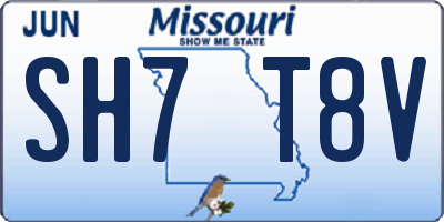 MO license plate SH7T8V