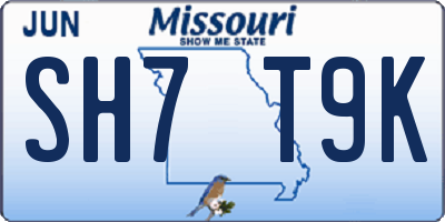 MO license plate SH7T9K