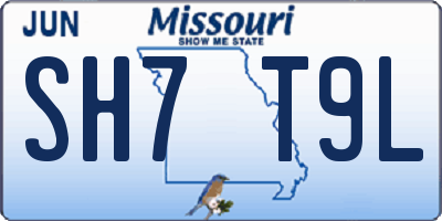 MO license plate SH7T9L