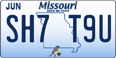MO license plate SH7T9U