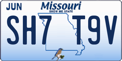 MO license plate SH7T9V