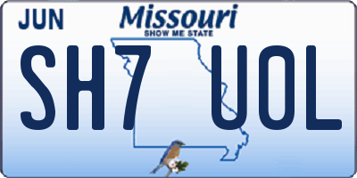 MO license plate SH7U0L