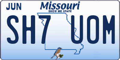 MO license plate SH7U0M