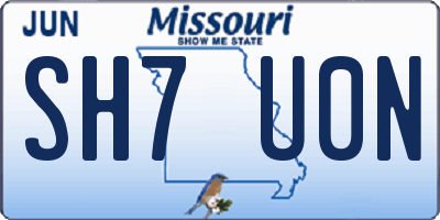 MO license plate SH7U0N