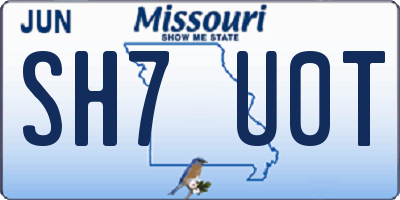 MO license plate SH7U0T