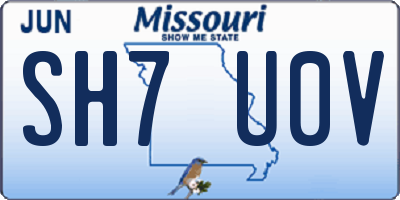 MO license plate SH7U0V