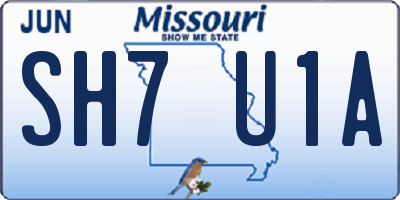 MO license plate SH7U1A