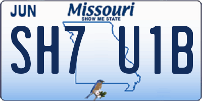 MO license plate SH7U1B