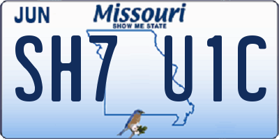 MO license plate SH7U1C