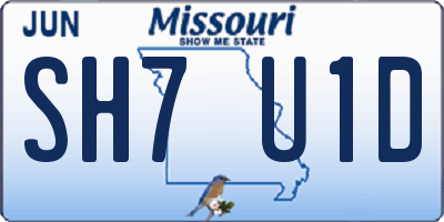 MO license plate SH7U1D
