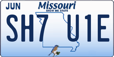 MO license plate SH7U1E