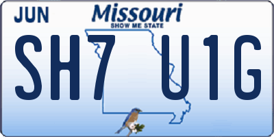 MO license plate SH7U1G