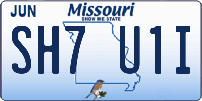 MO license plate SH7U1I