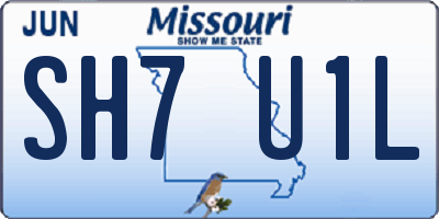 MO license plate SH7U1L