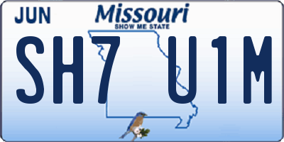 MO license plate SH7U1M