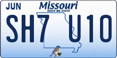 MO license plate SH7U1O
