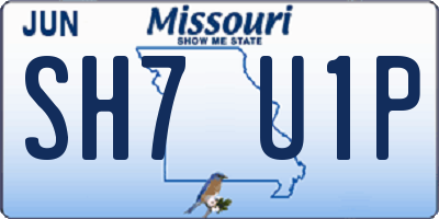 MO license plate SH7U1P
