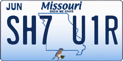 MO license plate SH7U1R