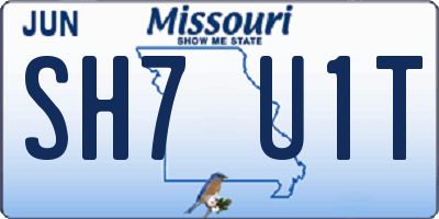 MO license plate SH7U1T