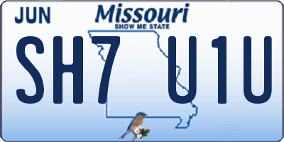MO license plate SH7U1U