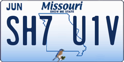 MO license plate SH7U1V