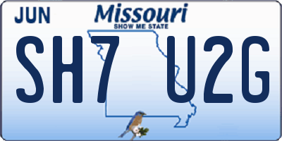 MO license plate SH7U2G