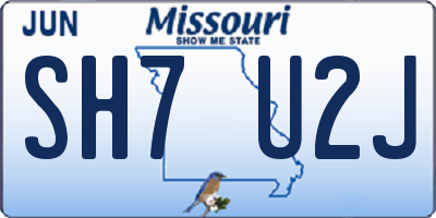 MO license plate SH7U2J