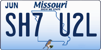 MO license plate SH7U2L
