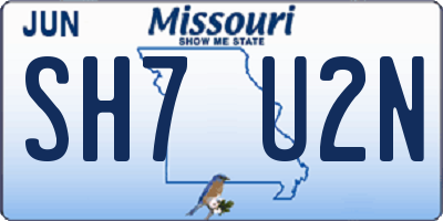 MO license plate SH7U2N