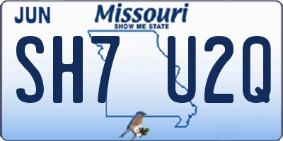 MO license plate SH7U2Q