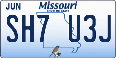 MO license plate SH7U3J